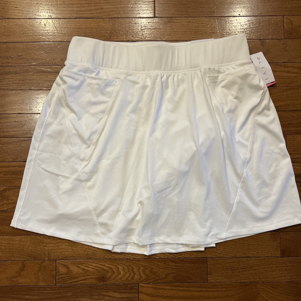 LIVI Lane Bryant Wicking Skort Women's 14/16 White Tennis Golf NWT 6" Shorts